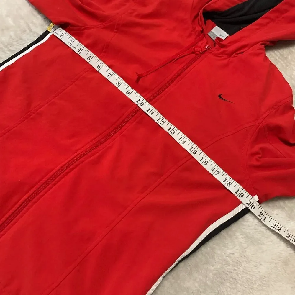 Nike Red Full Zip Womens Y2K Silver‎ Tag Jacket Size Medium